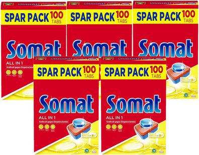 Somat All in 1 Spülmaschinen Tabs 5x100 Geschirrspül Tabs kraftvolle Reinigung
