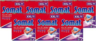 Somat All in 1 Extra Spülmaschinen Tabs 7x54 Tabs XXL Pack Geschirrspül Tabs