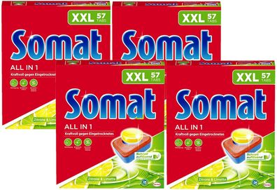 Somat All in 1 Zitrone & Limette Spülmaschinen Tabs 4x57 Geschirrspül Tabs