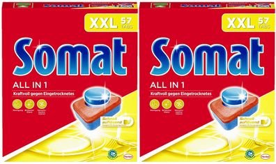 Somat All in 1 Spülmaschinen Tabs 2x 57 Geschirrspül Tabs XXL Pack Spülmaschine
