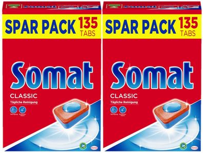 Somat Classic Spülmaschinen Tabs 2x135 Tabs Sparpack, Geschirrspül-Tabs