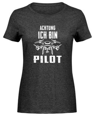 Achtung ich bin Pilot - Damen Melange Shirt