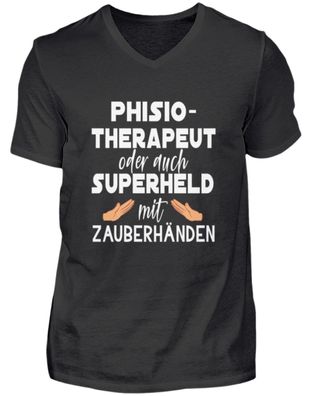 Physiotherapeut oder auch Superheld mit - Herren V-Neck Shirt