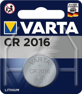 Varta CR2016 1er Blister 3V Batterie Lithium Knopfzelle 6016 VCR2016