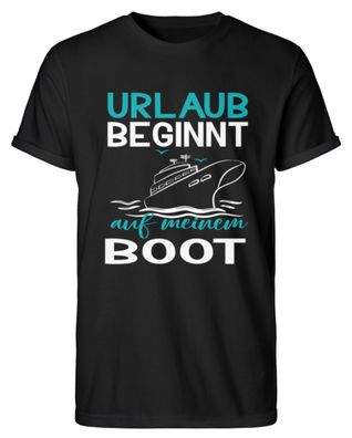 Urlaub beginnt auf meinem Boot - Herren RollUp Shirt