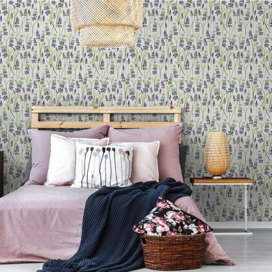 VLIES TAPETE Designtapete Blumen Lavendel Blaetter Natur Pflanzen XXL 2974