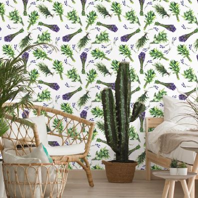 VLIES TAPETE Designtapete Blumen Lavendel Blaetter Natur Pflanzen XXL 3208