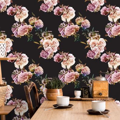 VLIES TAPETE Designtapete Blumen Rosen Blaetter Natur Pflanzen XXL 3111