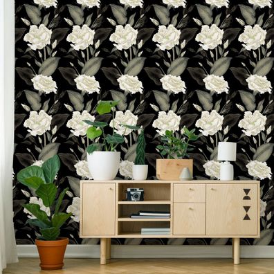 VLIES TAPETE Designtapete Blumen Rosen Blaetter Natur Pflanzen XXL 3078