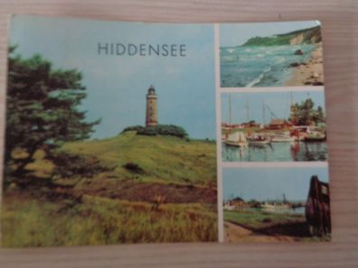 5704 Postkarte, Ansichtskarte -Hiddensee-Kloster, Leuchtturm, Neuendorf, Vitte