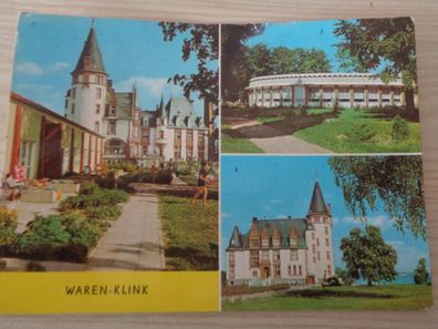 5706 Postkarte, Ansichtskarte -Waren Klink - Schloß, Rundgaststätte an der Müritz