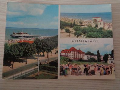5711 Postkarte, Ansichtskarte -Ostseegrüße Ahlbeck, Bansin, Heringsdorf