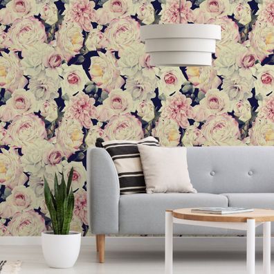 VLIES TAPETE Designtapete Blumen Rosen Blaetter Natur Pflanzen XXL 3297