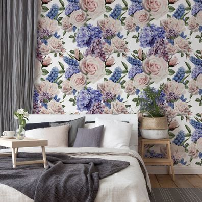 VLIES TAPETE Designtapete Blumen Rosen Blaetter Natur Pflanzen XXL 3005