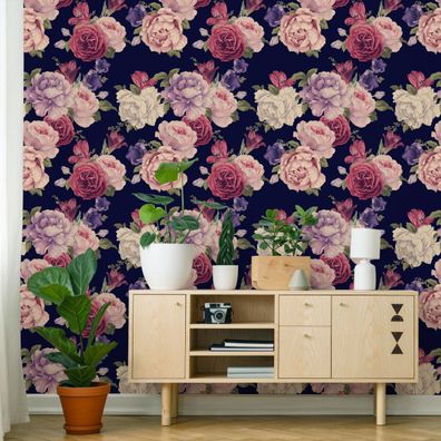 VLIES TAPETE Designtapete Blumen Rosen Blaetter Natur Pflanzen XXL 2945