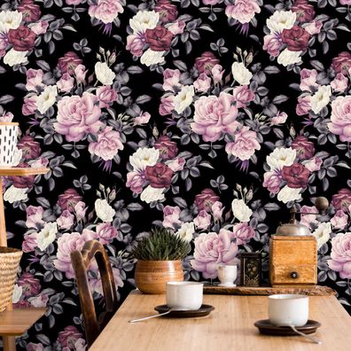 VLIES TAPETE Designtapete Blumen Rosen Blaetter Natur Pflanzen XXL 3157