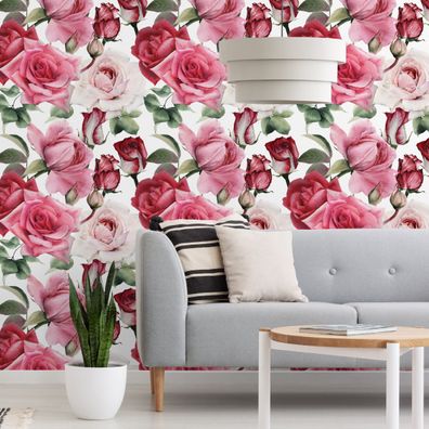 VLIES TAPETE Designtapete Blumen Rosen Blaetter Natur Pflanzen XXL 3311