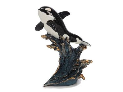 Deko Figur Schwertwal 13 cm, Dekoration Figuren Tiere Orca Wale Meerestier Wassertier