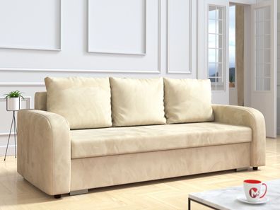 Schlafsofa Sofa mit Schlaffunktion und Bettkasten Bettsofa Polstersofa LENA