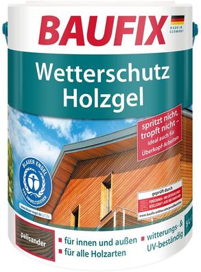 4,99€/ L) BAUFIX 5 Liter Wetterschutz Holzgel Holzlasur palisander Wetterschutz