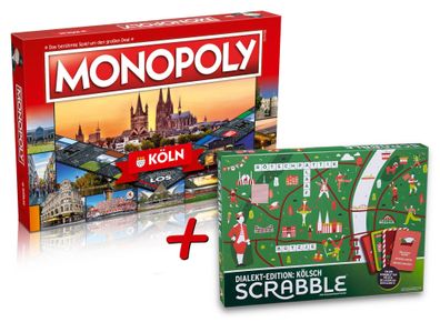 Monopoly Köln (Neuauflage) Brettspiel Spiel + Scrabble Dialekt-Edition: Kölsch