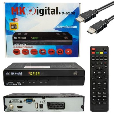 MK Digital S2 HD Schwarz HDMI + SCART Satelliten Receiver DVB-S2 Digital SAT HDTV