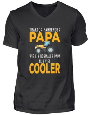 Traktor fahrender Papa Geschenk Bauer - Herren V-Neck Shirt