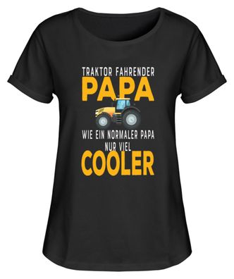 Traktor fahrender Papa Geschenk Bauer - Damen RollUp Shirt