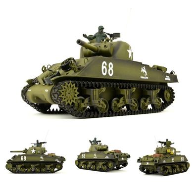 Heng Long RC Panzer US M4A3 Sherman 1:16 Elektromotor Metallgetriebe Rauch Sound