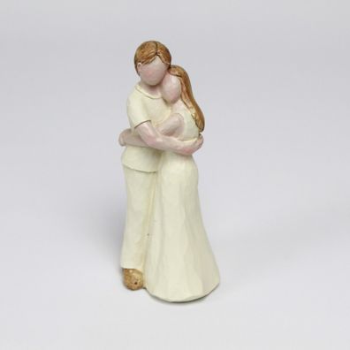 Paar Resin 18 cm, Dekofigur Liebespaar Exner Traut Liebe Figur beige