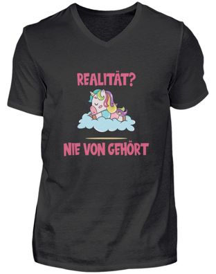 Realität nie von gehört (Einhorn) - Herren V-Neck Shirt