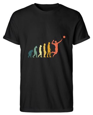 Retro Evolution Volleyball Geschenk - Herren RollUp Shirt