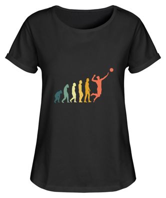 Retro Evolution Volleyball Geschenk - Damen RollUp Shirt