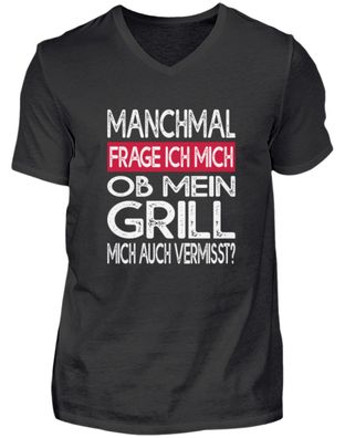 Manchmal Frage ich mich ob mein grill - Herren V-Neck Shirt
