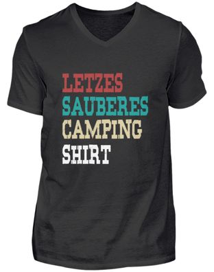 Letzes sauberes Camping Shirt - Herren V-Neck Shirt