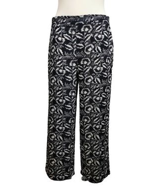Aniston Casual Luftige Hose, schwarz gemustert, Gr. 44