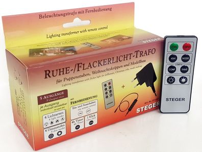 Kahlert Beleuchtungstrafo Ruhe-/ Flackerlicht 3,5V mit Fernbedienung