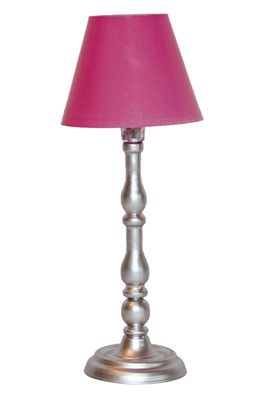 Kahlert LED-Stehlampe Kunststofffuß silber Schirm rose