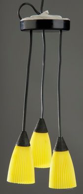 Kahlert LED-Hängelampe mit Kunststoffschirm gelb/ schwarz 3,5V