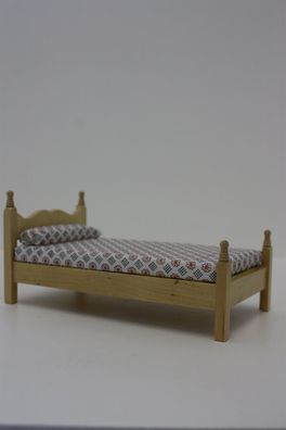 Kahlert Bett Holz Handarbeit 95x85x180mm 90031 Puppenstuben