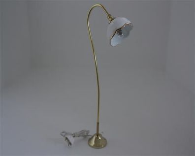 Kahlert Stehlampe Messinglampe Porzellanschirm Höhe:150mm 10252 Puppenstuben