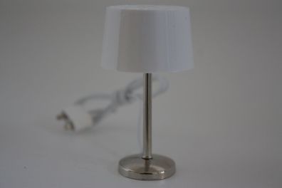 Kahlert Tischlampe Metallfuß silber LED H: 50mm, 10429, Puppenstuben