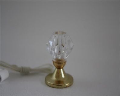 Kahlert Tischlampe Messingfuß Kristallschirm Höhe: 50mm, 10448, Puppenstuben