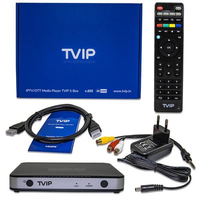 TVIP 605 Schwarz IPTV BOX mit WLAN 5G + + 4K Stalker Player
