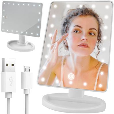 Kosmetikspiegel mit LED licht Schminkspiegel Beleuchtet 180° Neigung 5886