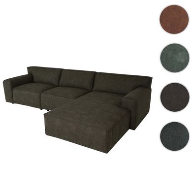 Ecksofa HWC-J59, Couch Sofa mit Ottomane rechts, Made in EU, wasserabweisend 295cm