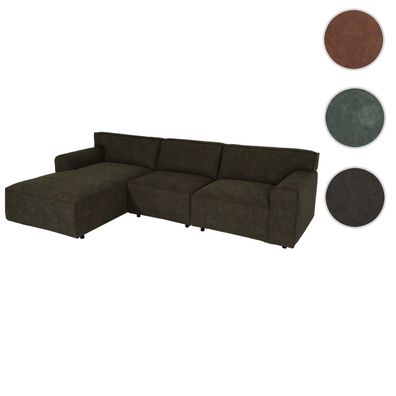 Ecksofa HWC-J59, Couch Sofa mit Ottomane links, Made in EU, wasserabweisend
