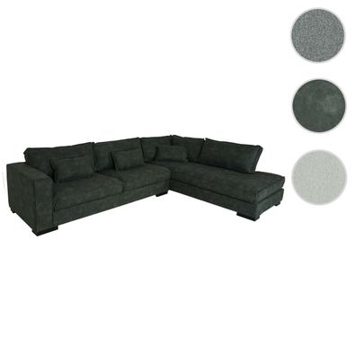Ecksofa HWC-J58, Couch Sofa mit Ottomane rechts, Made in EU, wasserabweisend