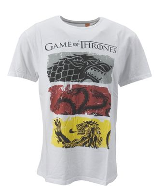gozoo Game of Thrones Herren T-SHIRT Targaryen Freizeit TShirt Shirt Men weiss