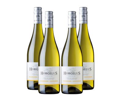 Horgelus Colombard Sauvignon - 4er Set Weißwein 0,75L (11,5% Vol) - Côtes de Ga